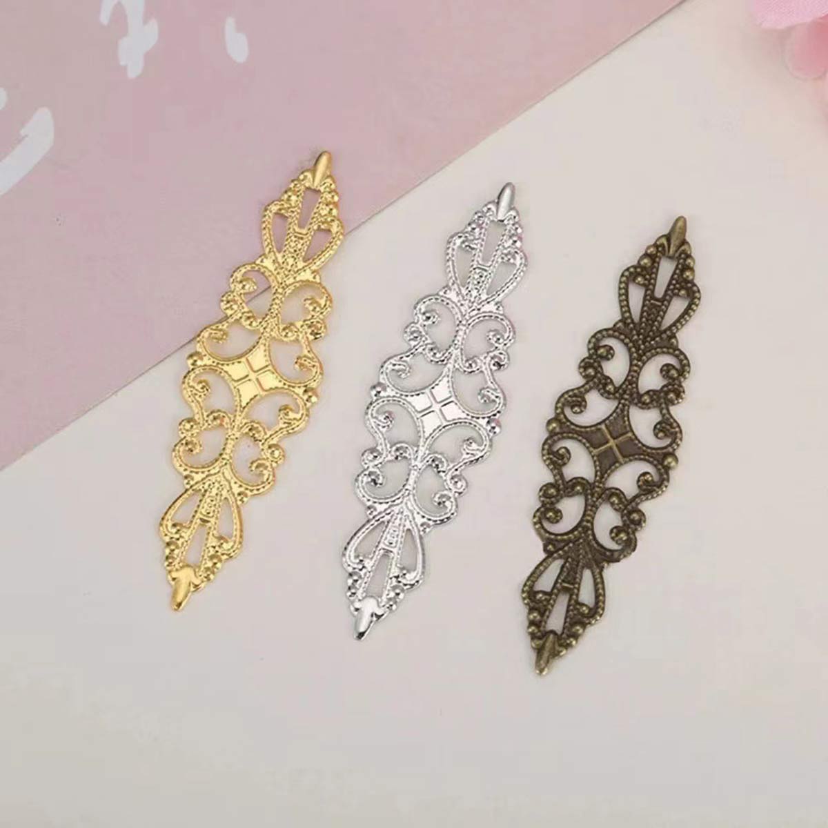 200PCS Hollow Rhombus Charm Fi - Craft Embellishment recension och pris