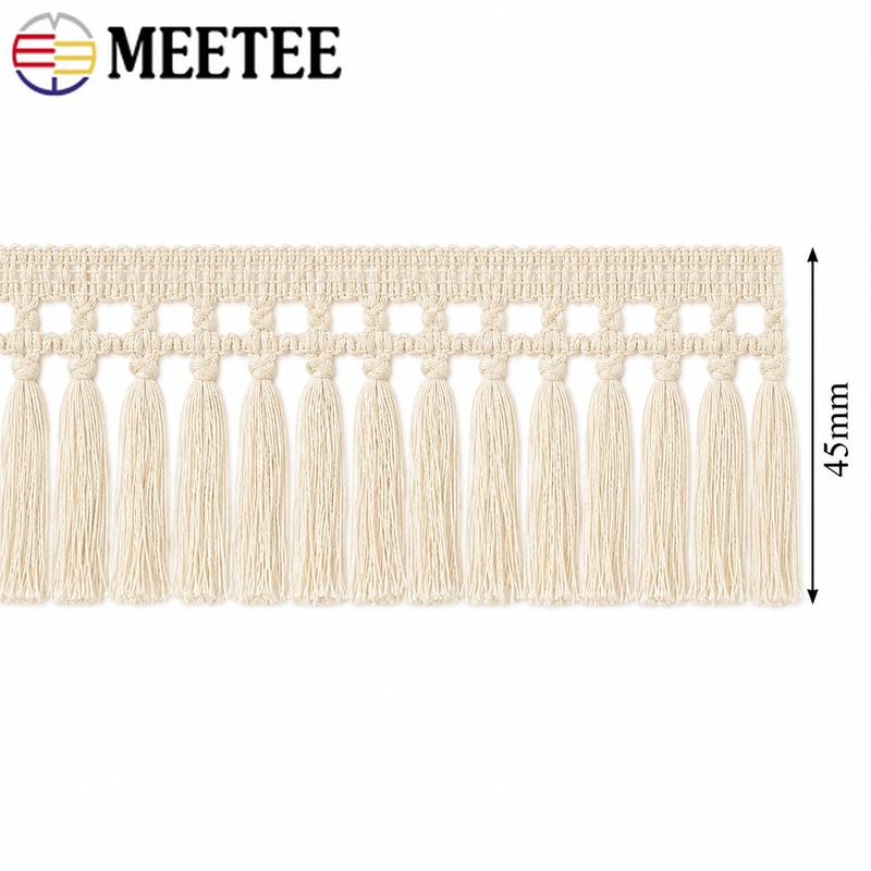 1-10M 45mm Cotton Tassel Fring - Elastic Lace Trim recension och pris