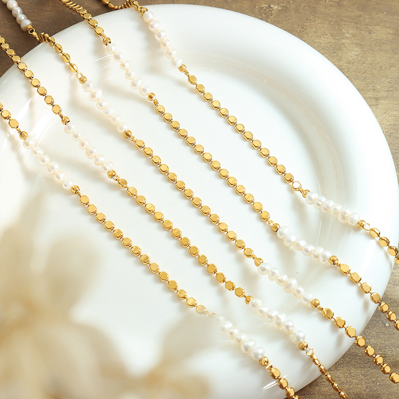Hot Sell Trendy Flat Gold Bead - Pearl Trim Chain recension och pris