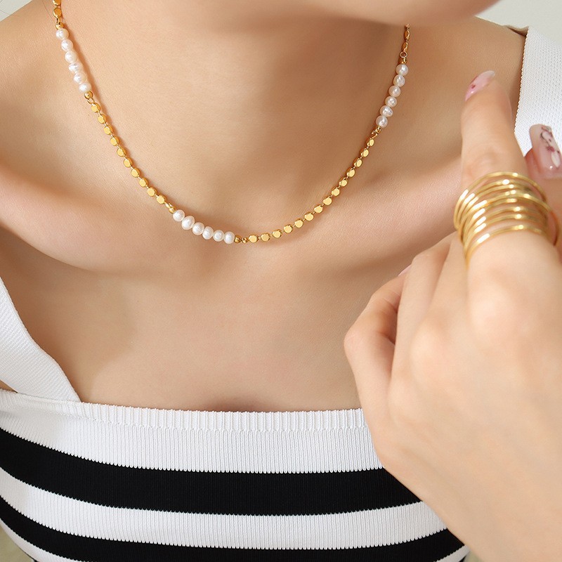 Hot Sell Trendy Flat Gold Bead - Pearl Trim Chain recension och pris