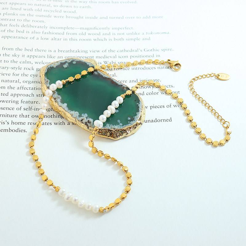 Hot Sell Trendy Flat Gold Bead - Pearl Trim Chain recension och pris