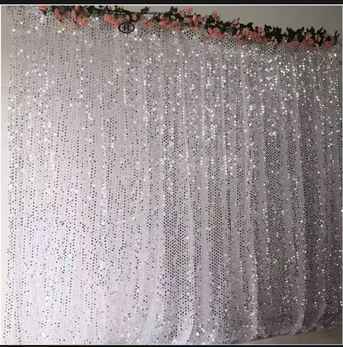 6.5X5FT Silver Shimmer Sequin  - Sequin Fabric Panel recension och pris