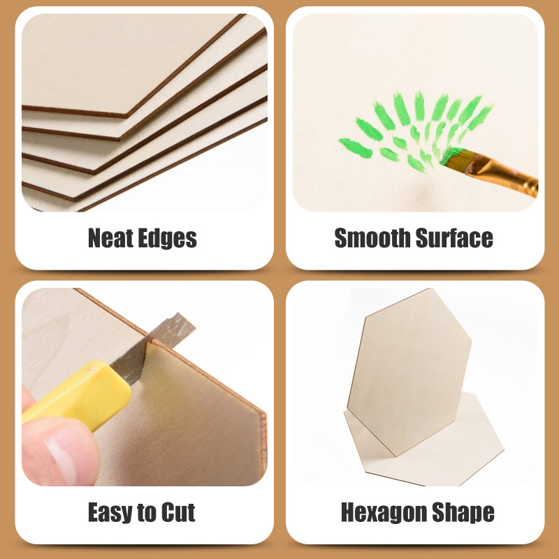 5cm Wooden Hexagon Blank Slice - Craft Embellishment recension och pris