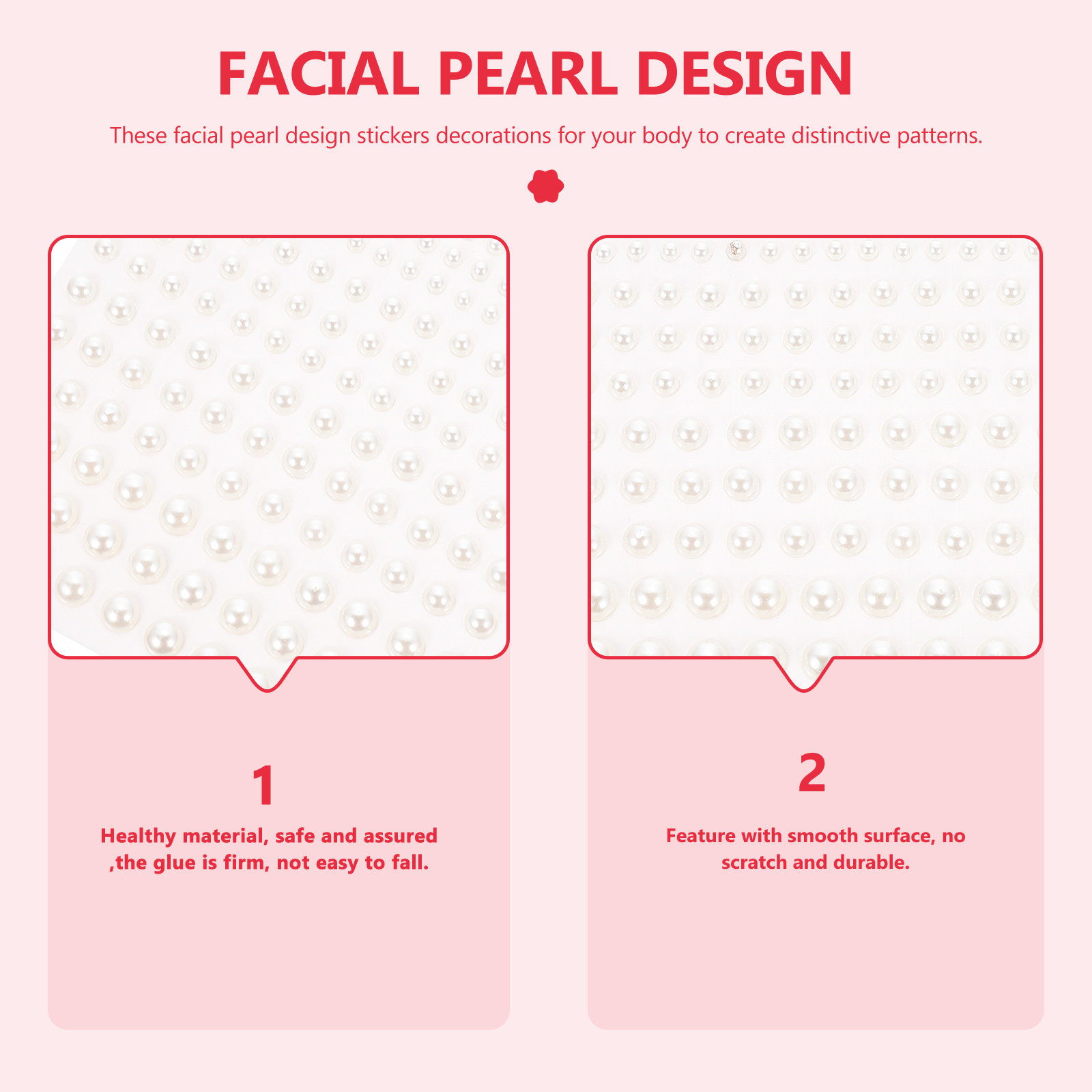 5Pcs Pearl Face Stickers Adhes - Craft Embellishment recension och pris