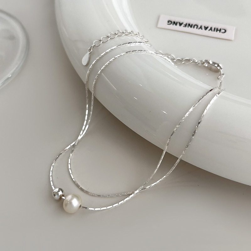 Christmas Gift 925 Sterling Si - Pearl Trim Chain recension och pris