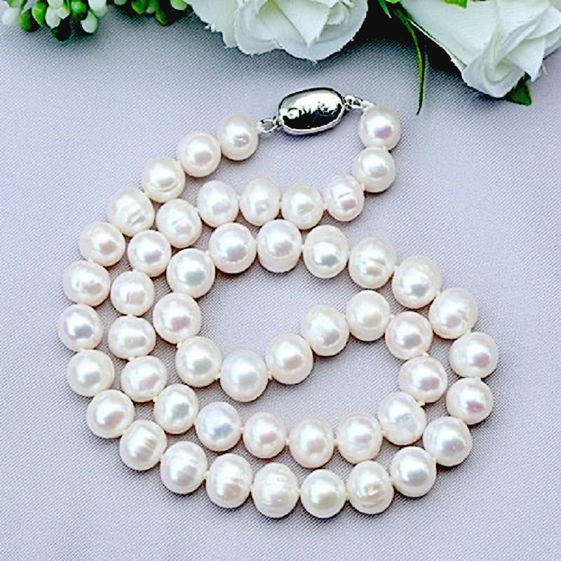 8-9mm Natural Freshwater Pearl - Pearl Trim Chain recension och pris